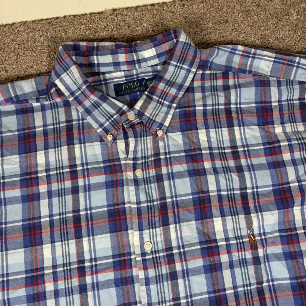 Polo Ralph Lauren Plaid Classic Fit Short‎ Sleeve Button Down Shirt 4LT NWT